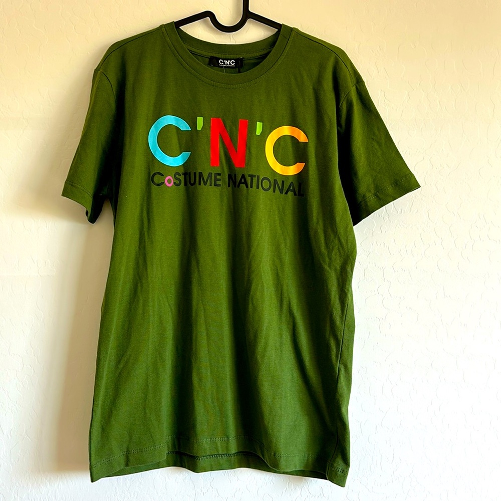 CNC Costume National Men's Tee Shirt Green Size Small Logo
